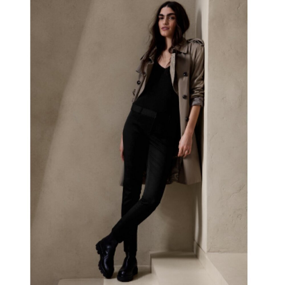 Banana Republic Black Modern Sloan Skinny Stretch Ankle Pants Size 2 #493050 GUC